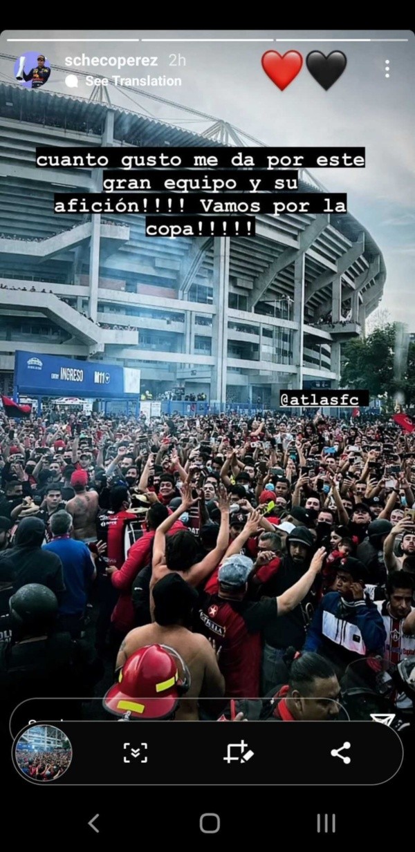 Historia de Instagram de Sergio Pérez (@schecoperez)