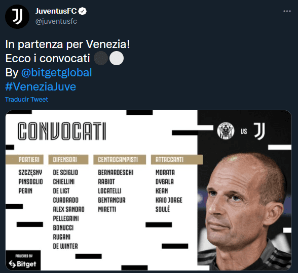 Arthur, afuera de los convocados para enfrentar a Venezia (Twitter @juventusfc)