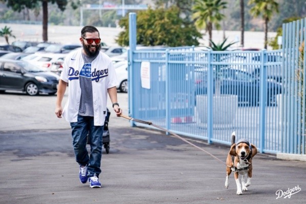 Toby, el perro de TikTok que recibió un trato VIP (@Dodgers)