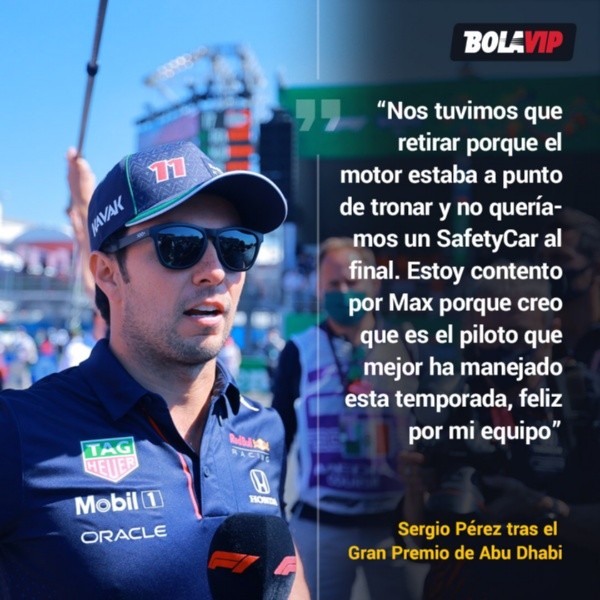 Declaraciones de Sergio Pérez tras el GP de Abu Dabi (Bolavip)