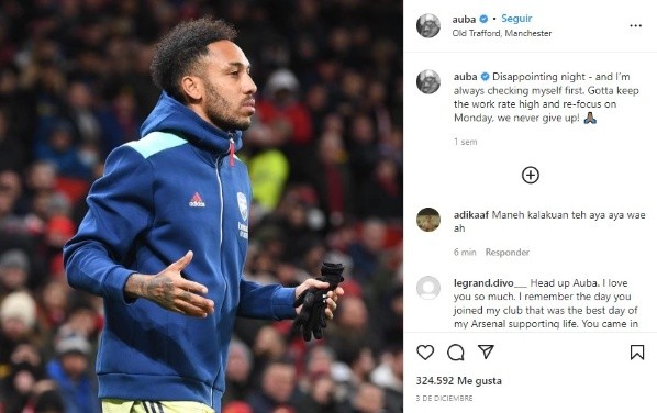 Aubameyang viene perdiendo terreno en la consideración de Arsenal