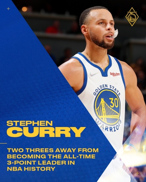 El anuncio de su equipo por el récord de Stephen Curry (@warriors)