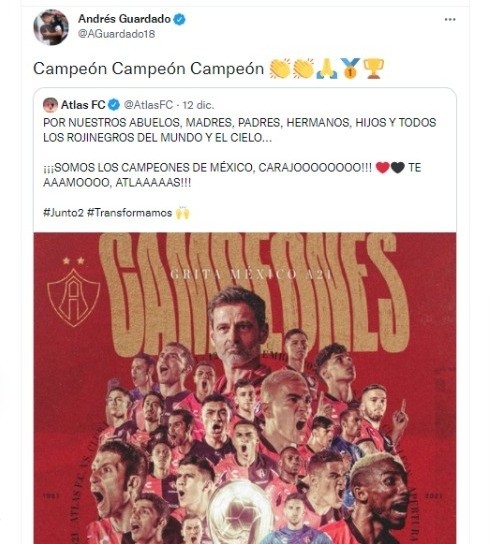 Twitter Andrés Guardado
