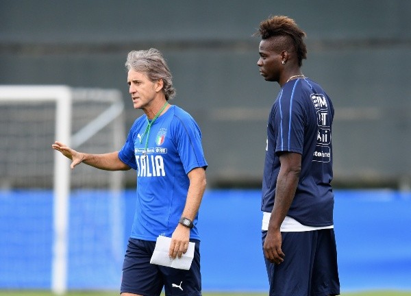 Mancini y Balotelli en la Selección de Italia (Getty images).