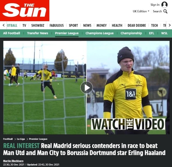 Real Madrid, favorito para tener a Haaland