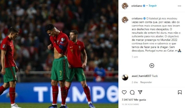 Cristiano Ronaldo deberá buscar la clasificación a Qatar 2022 en el repechaje