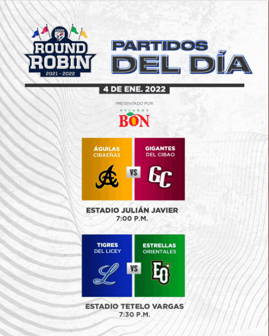 VER HOY | Gigantes del Cibao vs. Águilas Cibaeñas | EN VIVO ONLINE |  Horario, streaming y canal de TV para ver el Round Robin de la LIDOM