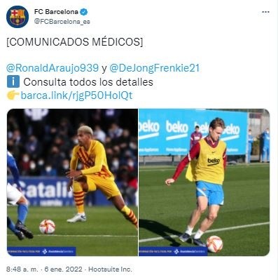 Fuente: Twitter Oficial FC Barcelona (@FCBarcelona_es)