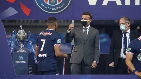 Macron y Mbappé en la última final de la Copa de Francia