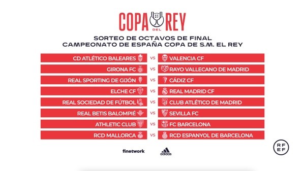 Así quedaron los cruces de octavos de final de Copa del Rey