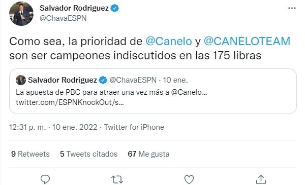 Canelo Ávlarez en las 175 libras