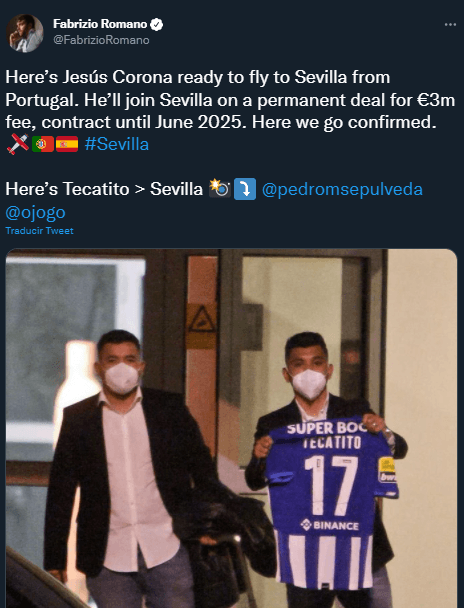 Jesús 'Tecatito' Corona se va a Sevilla