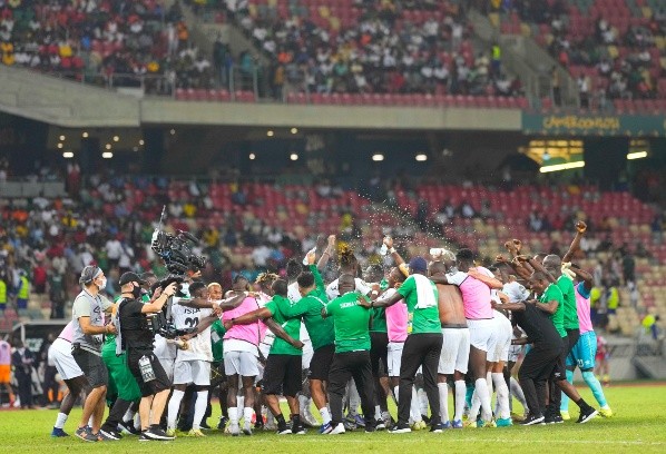 La celebración de Sierra Leona por el empate agónico. (Getty)