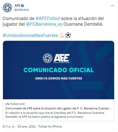 Twitter Oficial AFE (@afefutbol)