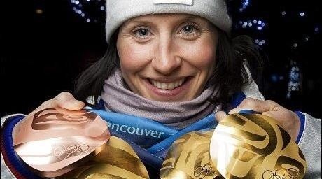 Marit Bjørgen y sus medalllas