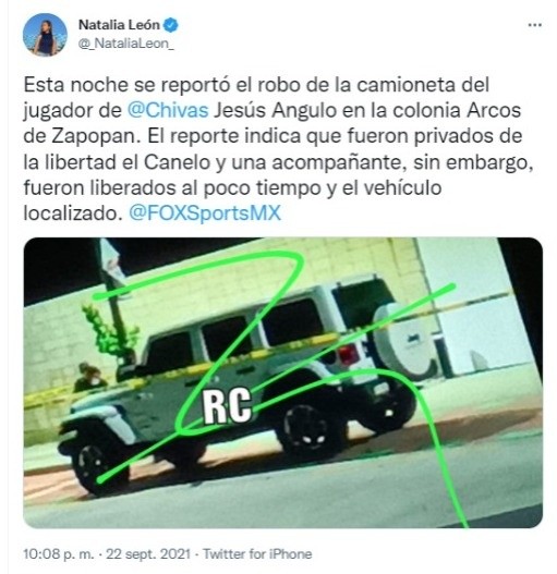 Twitter sobre secuestro de Jesús Angulo