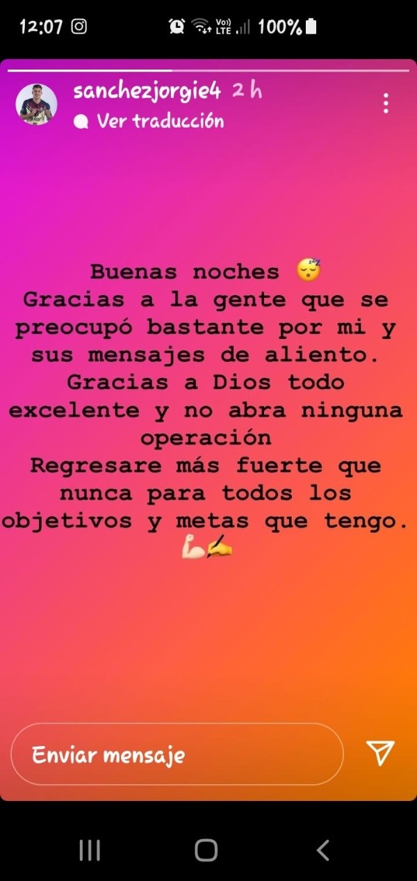 Instagram Jorge Sánchez