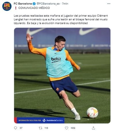 Fuente: Twitter Oficial FC Barcelona (@FCBarcelona_es)