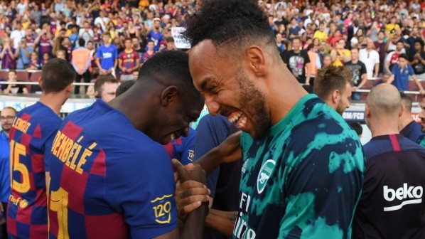 Aubameyang y Dembélé, amigos desde hace largo rato