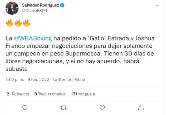 Foto: TW / @ChavaESPN