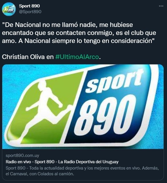 Oliva esperó hasta último momento un llamado de Nacional