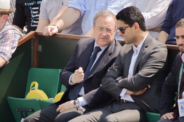 Florentino Pérez y Nasser Al Khelaifi (Getty)