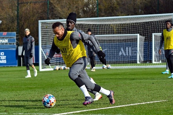 Neymar en la práctica del 13/02 (Getty)