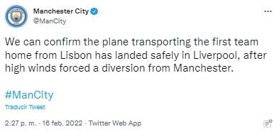 Fuente: Twitter Oficial Manchester City (@ManCity)