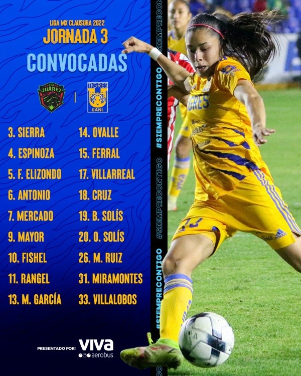 Foto: Twitter oficial de Tigres Femenil.