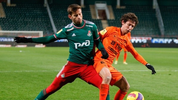Smolov en Lokomotiv de Moscú, antes de su fichaje al Dinamo Moscú en enero