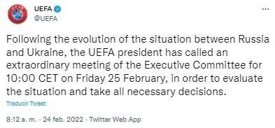 Fuente: Twitter Oficial UEFA (@UEFA)