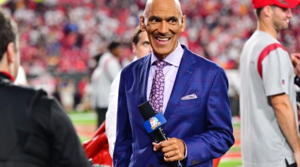 Tony Dungy during Dallas vs Tampa game as a TV sideline reporter