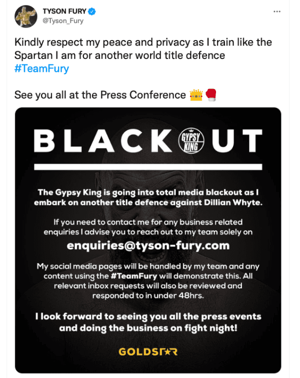 Tyson Fury, Twitter, Boxing, Dillian Whyte