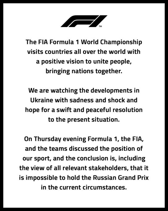 Comunicado de la FIA vía Twitter