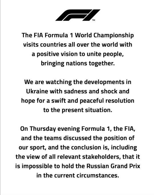 Comunicado Oficial de la F1