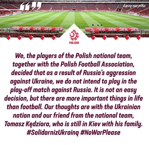 Comunicado de la selección polaca