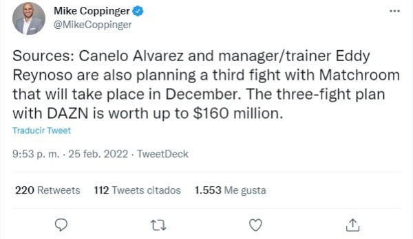 Canelo Álvarez y su millonario acuerdo con DAZN.