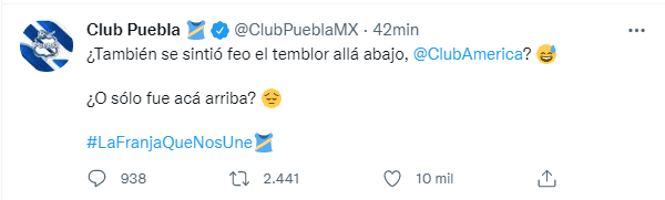 Captura de Twitter @ClubPueblaMX