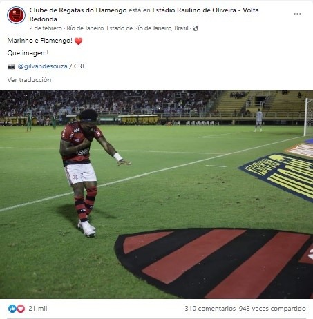 Fuente: Página Oficial de Flamengo en Facebook (@FlamengoOficial)