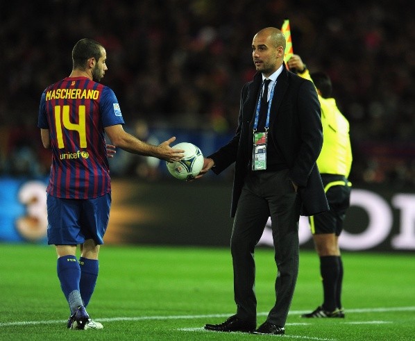 Javier Mascherano y Pep Guardiola (Getty Images)