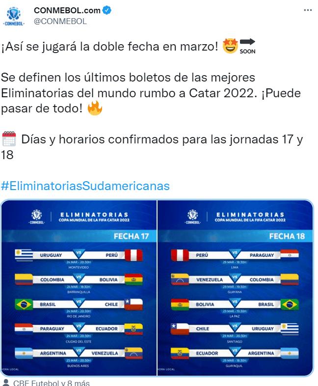 OFICIAL Horarios confirmados para los dos últimos partidos de Ecuador