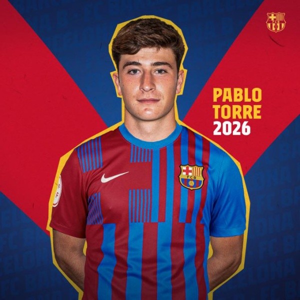 Pablo Torre firma con Barcelona hasta 2026 (Twitter @FCBarcelona)