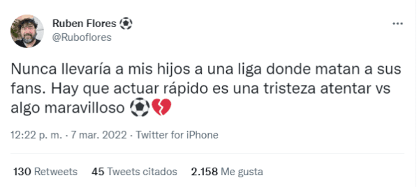 Captura de Twitter @ruboflores