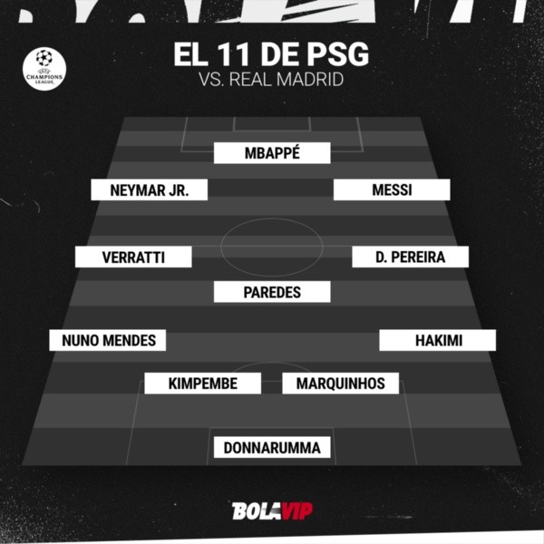 Paredes y Mbappé, titulares ante Real Madrid