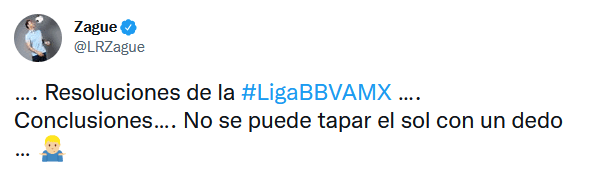 Zague compartió su opinión en Twitter sobre la resolución de a Liga MX tras los incidentes en Querétaro.