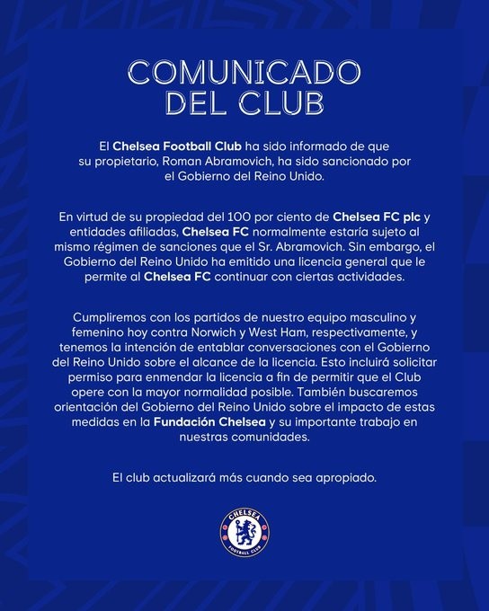 Comunicado del Chelsea