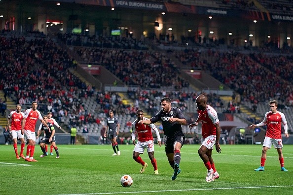 Acción de juego en Braga. Getty.