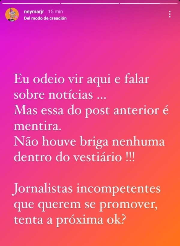 Storie de Neymar sobre la pelea con Donnarumma