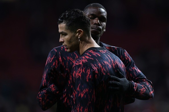 Pogba y Ronaldo en United. Getty.