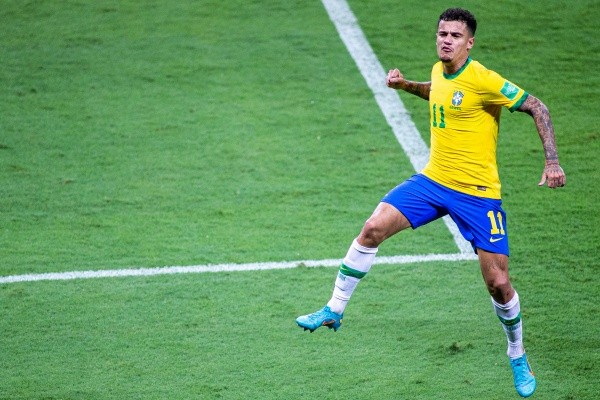 ( Foto: Alessandra Torres/AGIF) Coutinho comemorando gol pela Seleção